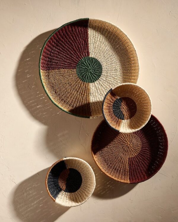 Corbeille en corde de papier set déco
